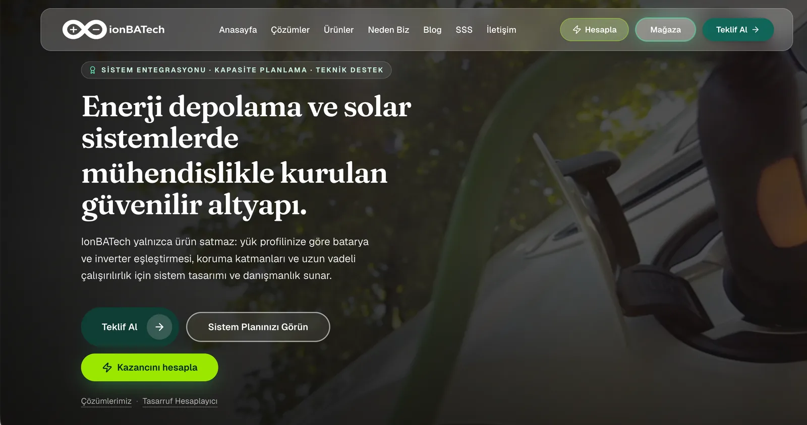 ionBATech kurumsal web sitesi ana sayfası
